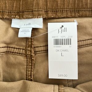 JJill new w tag courderoy pants dark camel Large elastic pull on